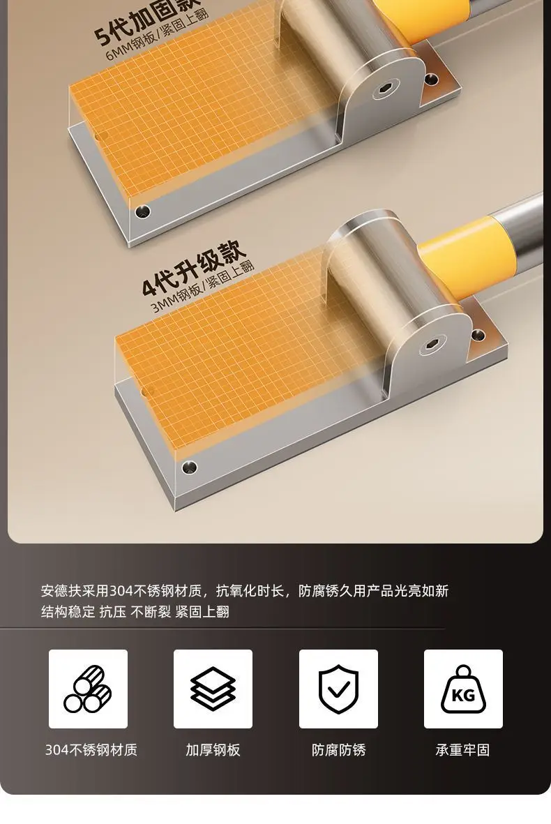 Toilet Toilet Handrail Folding Toilet for the Elderly Toilet Bathroom Safety Barrier-free Non-slip Railing for the Disabled — feature 15