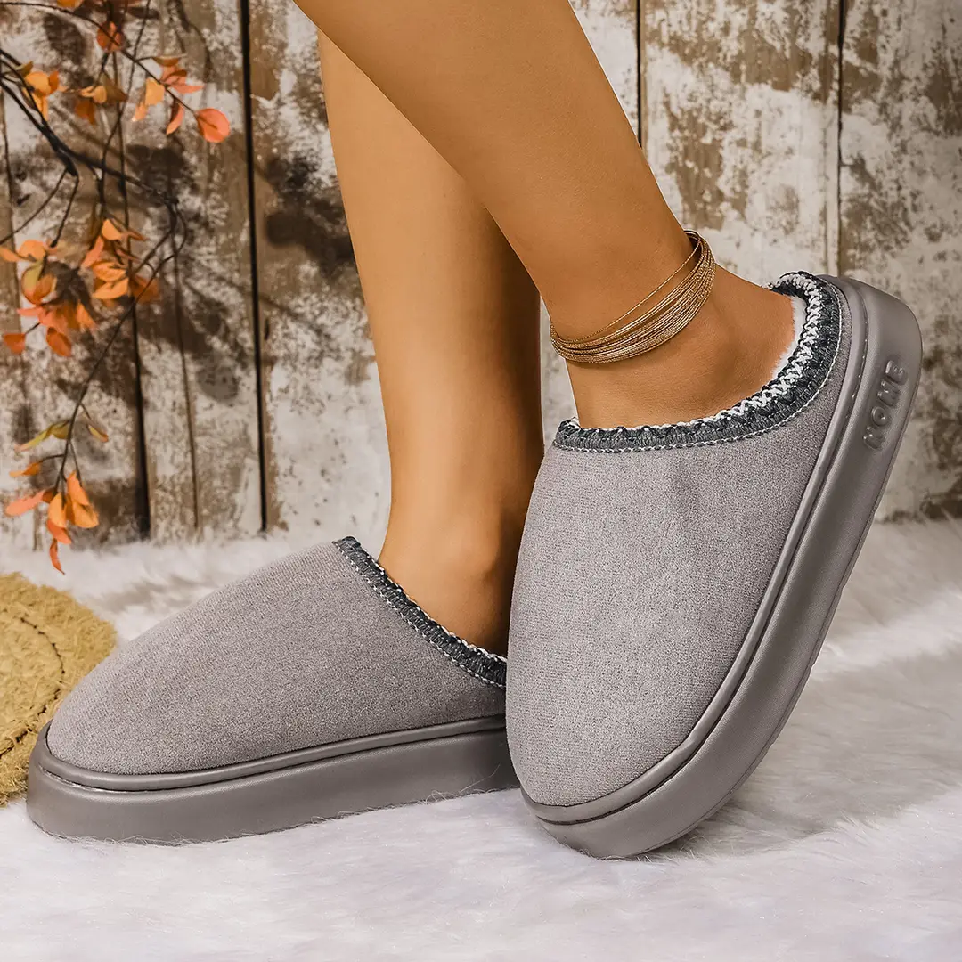 Cross-Border 2025 New Faux Suede Home Cotton Slippers, Ethnic Style Fashionable Thick-Soled Non-Slip Warm Cotton Slippers — feature 14