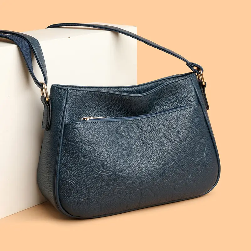 Middle-Aged Women's Bag 2026 Spring New Style Single Shoulder Crossbody Bag Soft Leather Mom Bag Versatile Ladies' Handbag