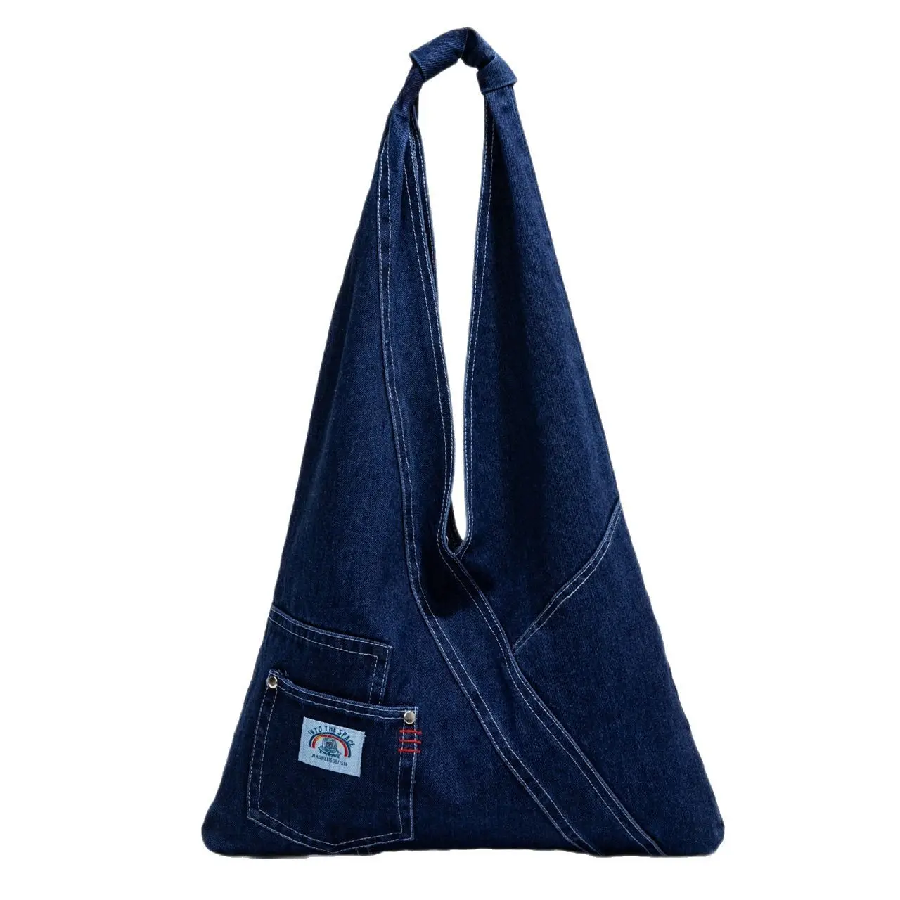 Vintage Denim Shoulder Bag 2025 New Style Distinctive Street Trendy Canvas Bag Student All-match Large Capacity Satchel luggage and leather goods - Image 8