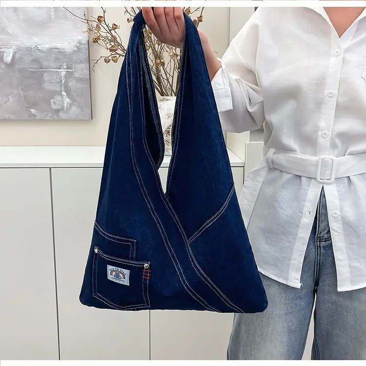 Vintage Denim Shoulder Bag 2025 New Style Distinctive Street Trendy Canvas Bag Student All-match Large Capacity Satchel luggage and leather goods — feature 20