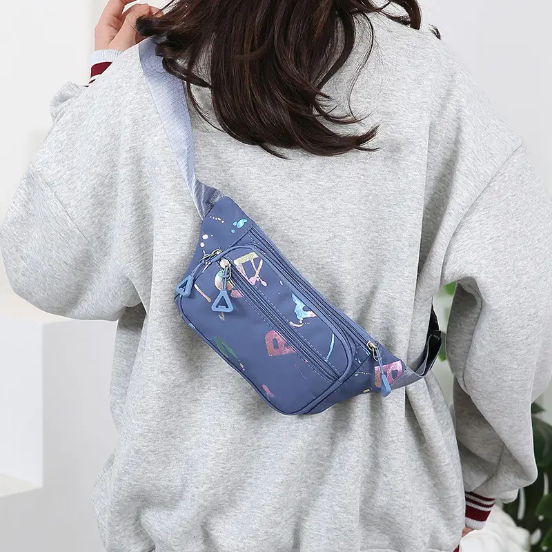 Leather Wallet Bag for Men Women Light Blue Party Print - Image 8