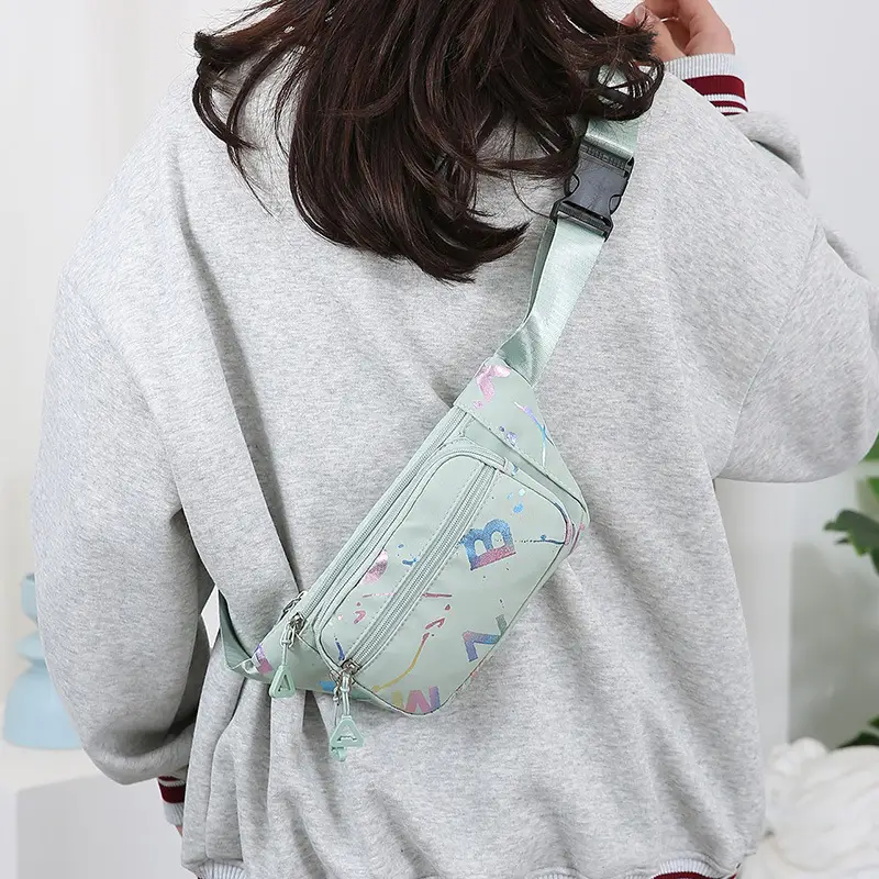 Leather Wallet Bag for Men Women Light Blue Party Print - Image 9