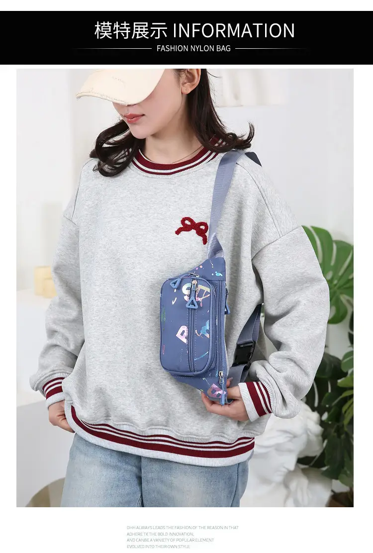 Leather Wallet Bag for Men Women Light Blue Party Print — feature 10