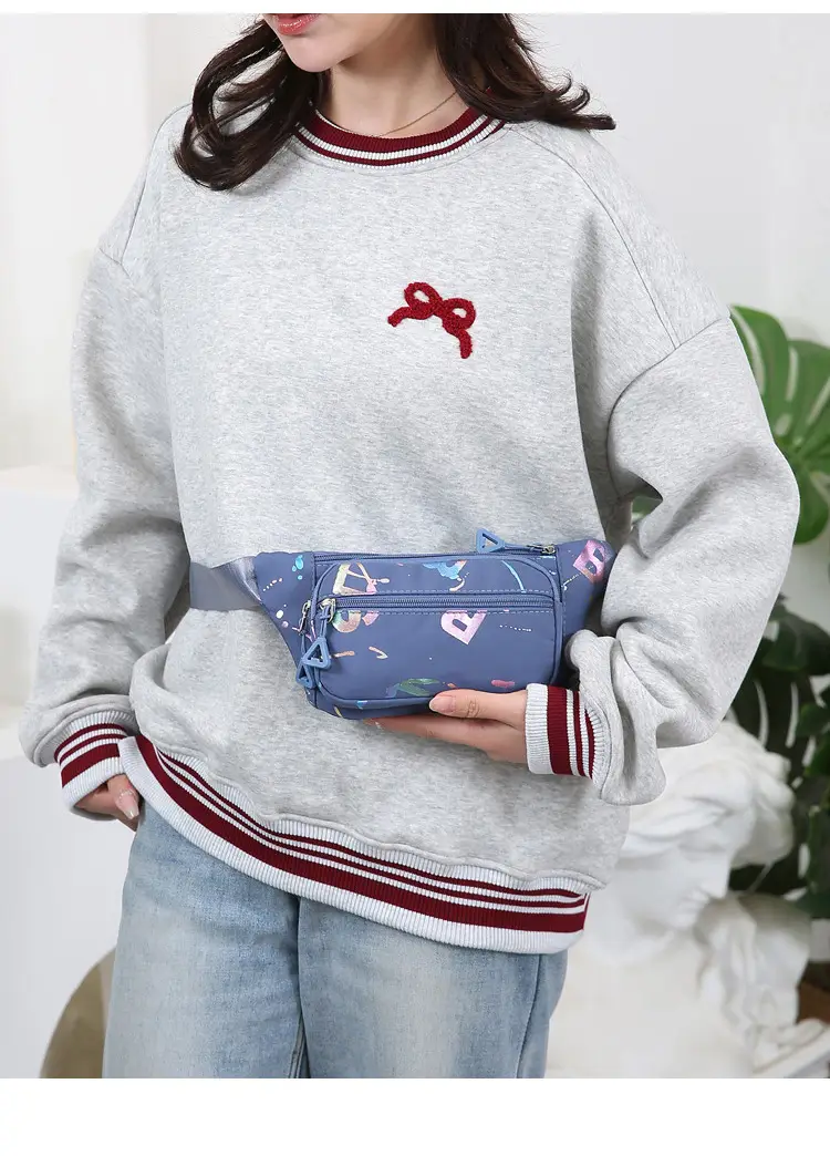 Leather Wallet Bag for Men Women Light Blue Party Print — feature 11