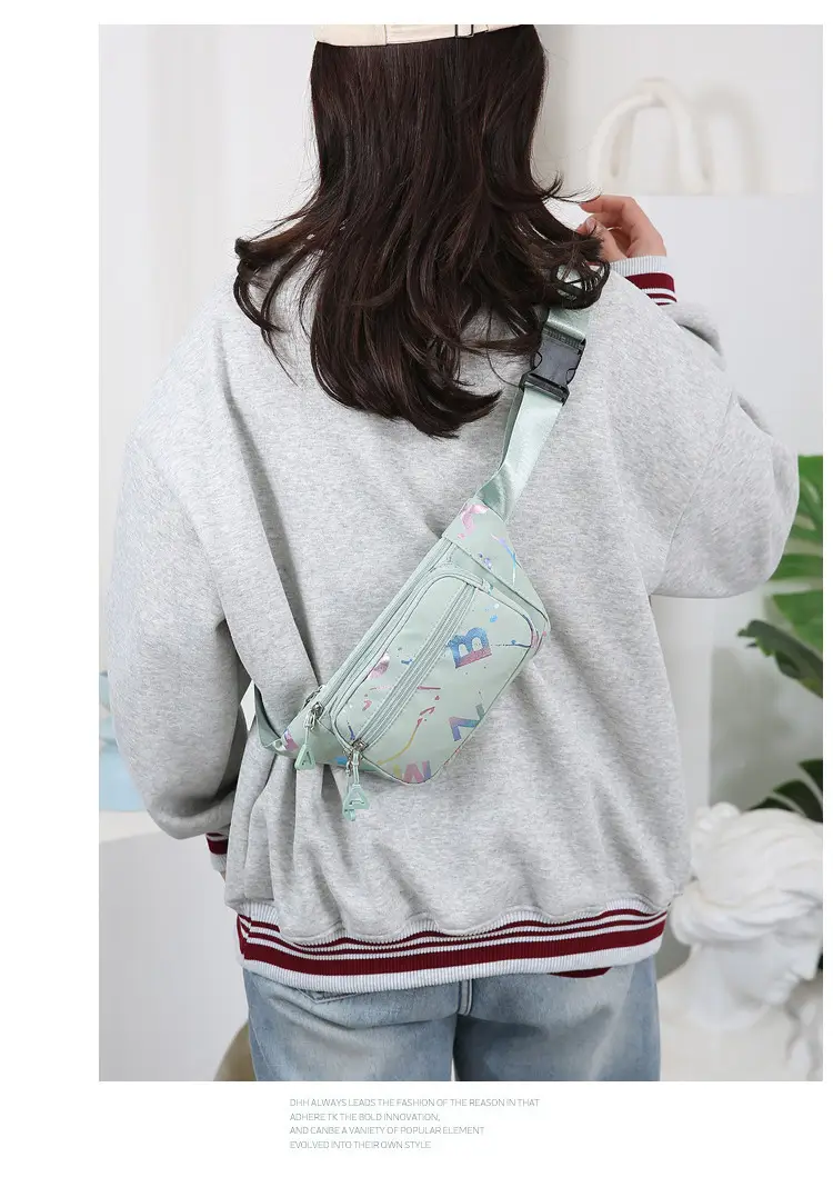 Leather Wallet Bag for Men Women Light Blue Party Print — feature 14