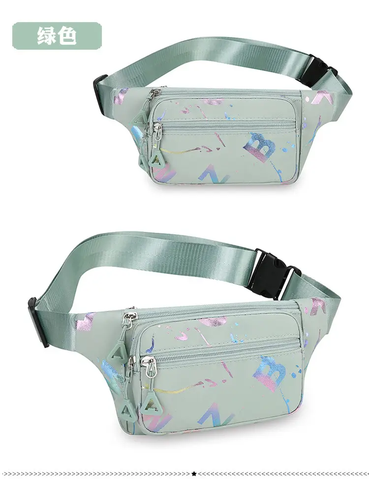 Leather Wallet Bag for Men Women Light Blue Party Print — feature 25