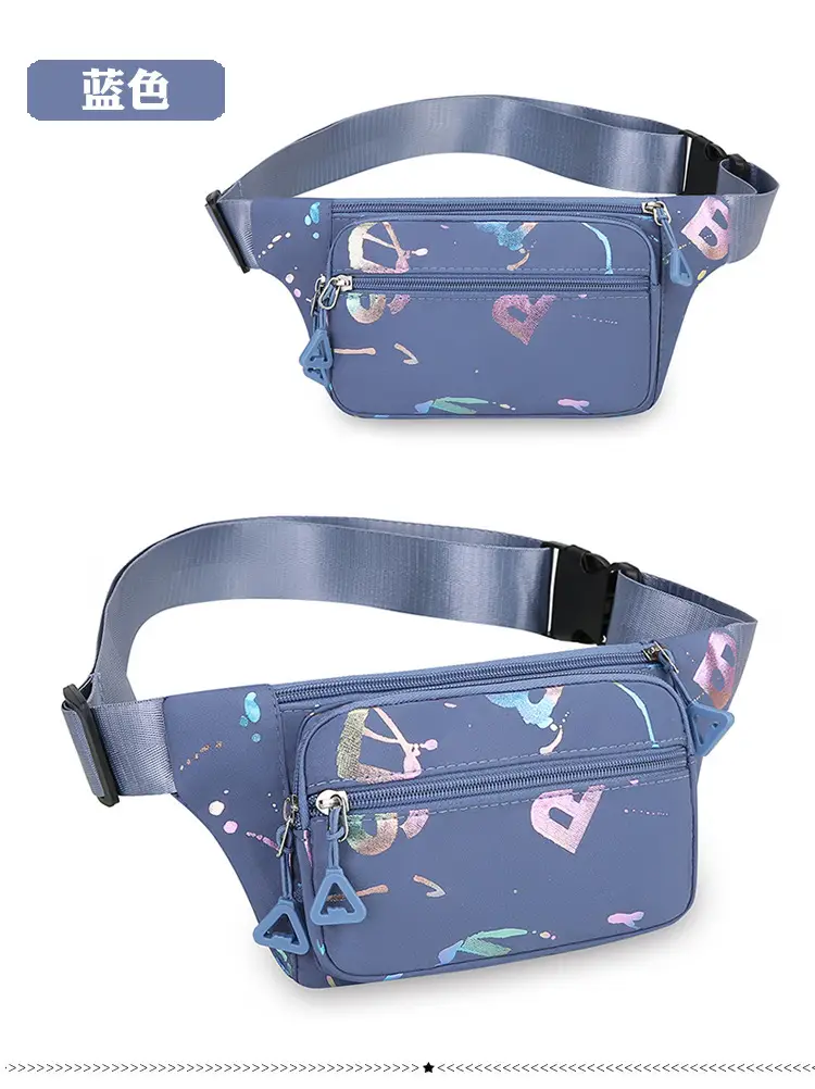Leather Wallet Bag for Men Women Light Blue Party Print — feature 26