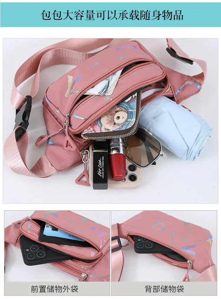 Leather Wallet Bag for Men Women Light Blue Party Print — feature 9