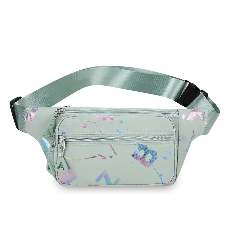 Leather Wallet Bag for Men Women Light Blue Party Print - Image 3