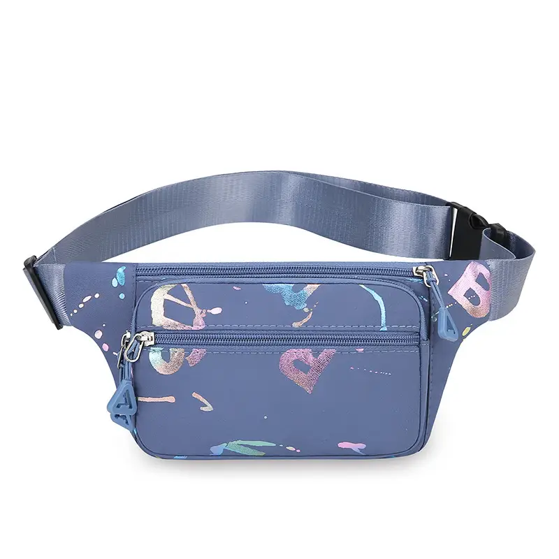 Leather Wallet Bag for Men Women Light Blue Party Print - Image 4