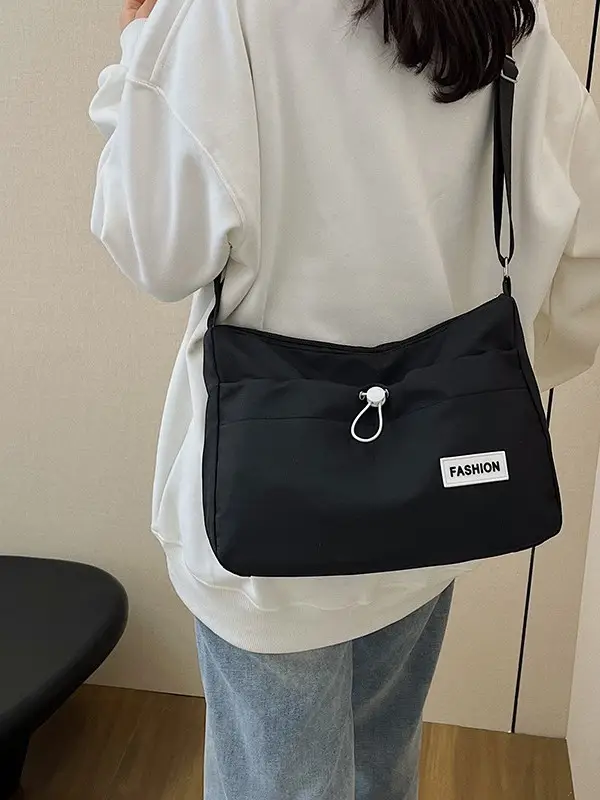 White Korean Travel Crossbody Bag for Men - Image 9