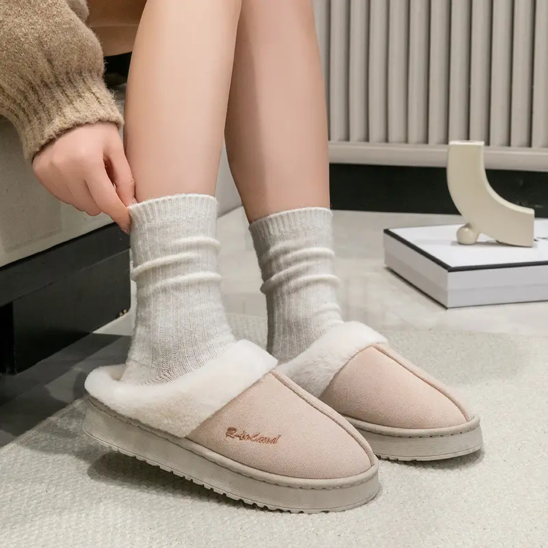 Women's Autumn and Winter Cotton Slippers That Feel Like Stepping on Shit Can Be Worn Outside Indoor and Home, Comfortable Thick-Soled Warm Plus Plush Slippers for Men - Image 7