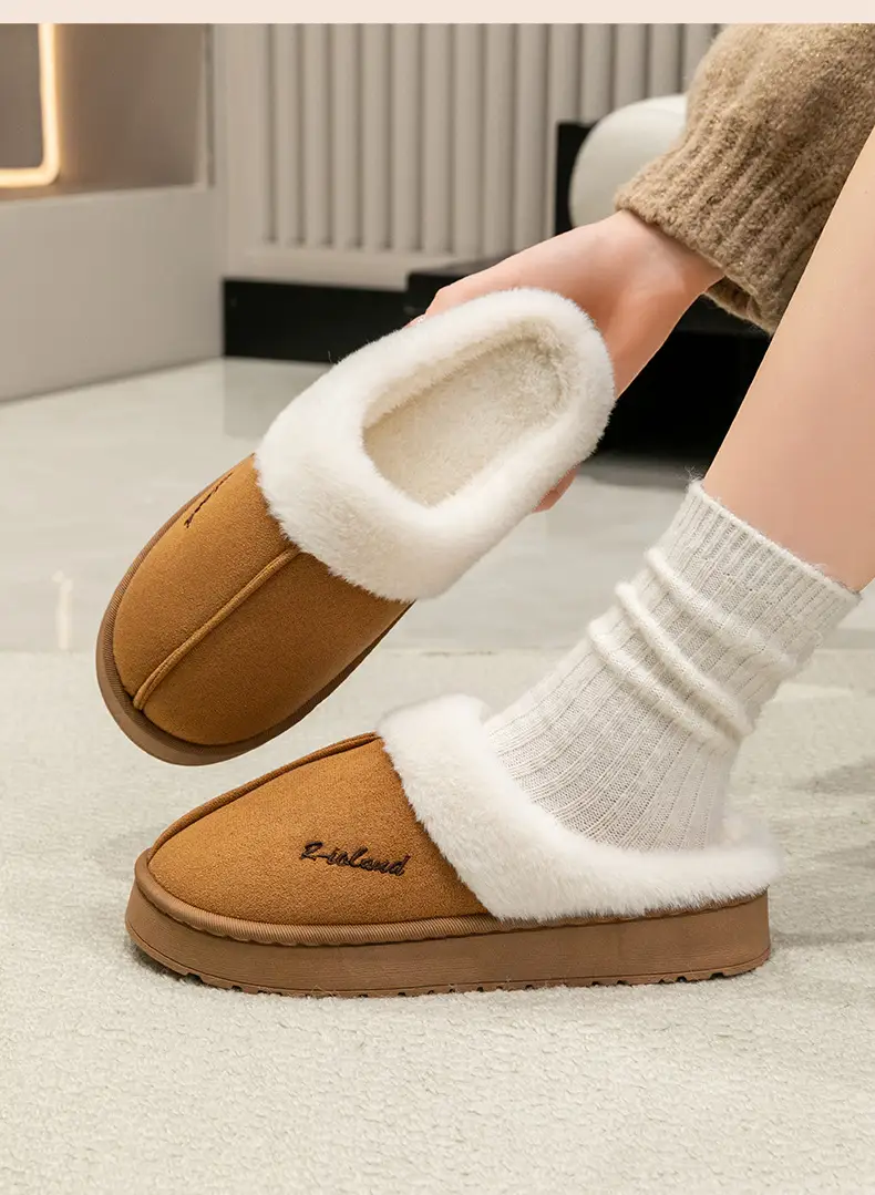 Women's Autumn and Winter Cotton Slippers That Feel Like Stepping on Shit Can Be Worn Outside Indoor and Home, Comfortable Thick-Soled Warm Plus Plush Slippers for Men — feature 23