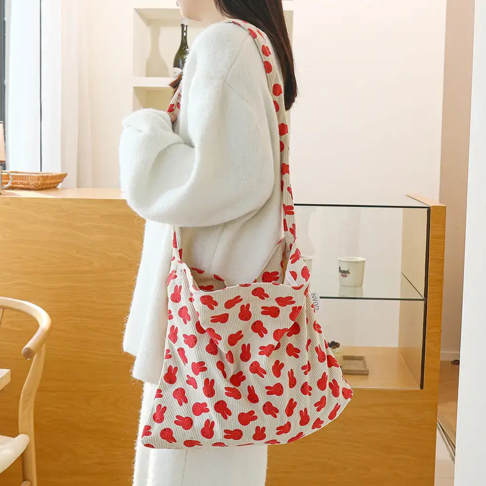 2025 Korean Style Floral Cloth Bags Large Capacity