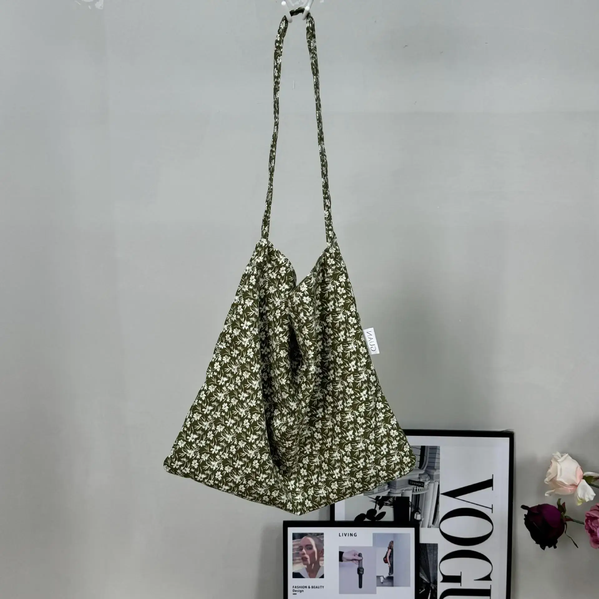 2025 Korean Style Floral Cloth Bags Large Capacity