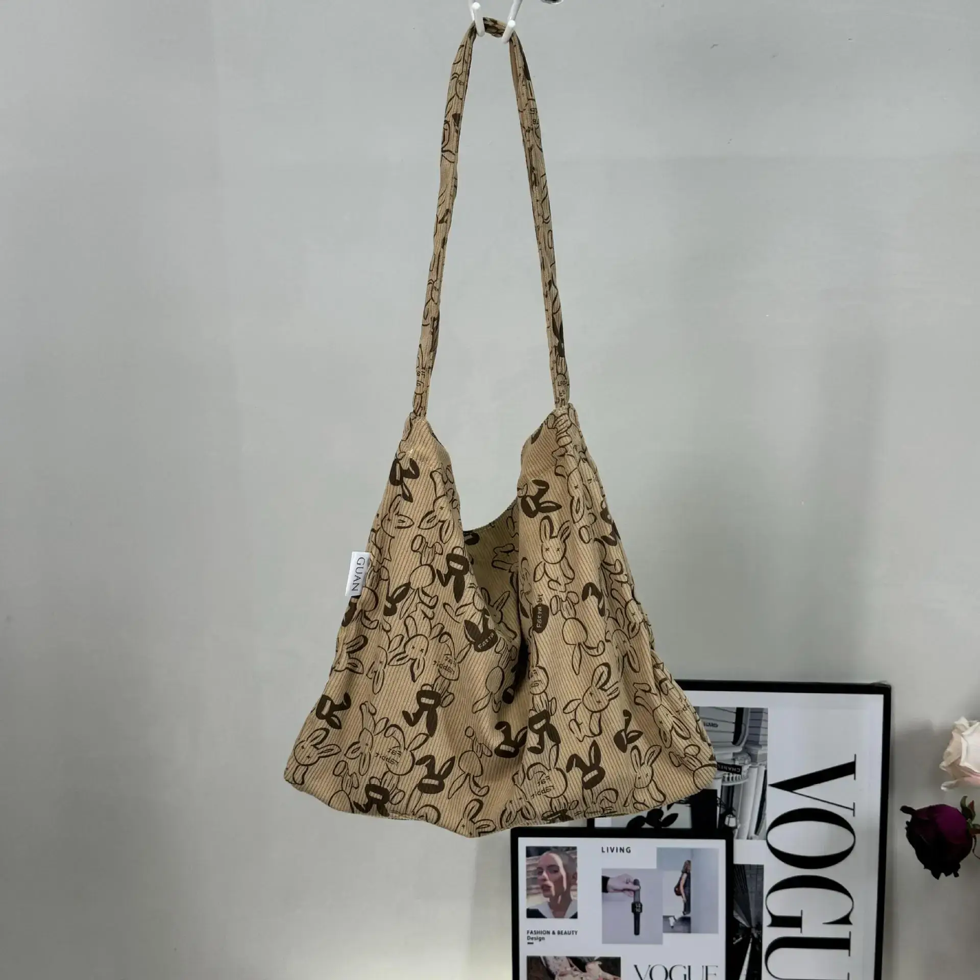 2025 Korean Style Floral Cloth Bags Large Capacity