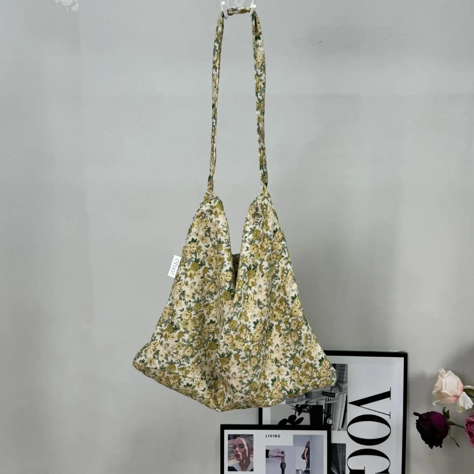 2025 Korean Style Floral Cloth Bags Large Capacity