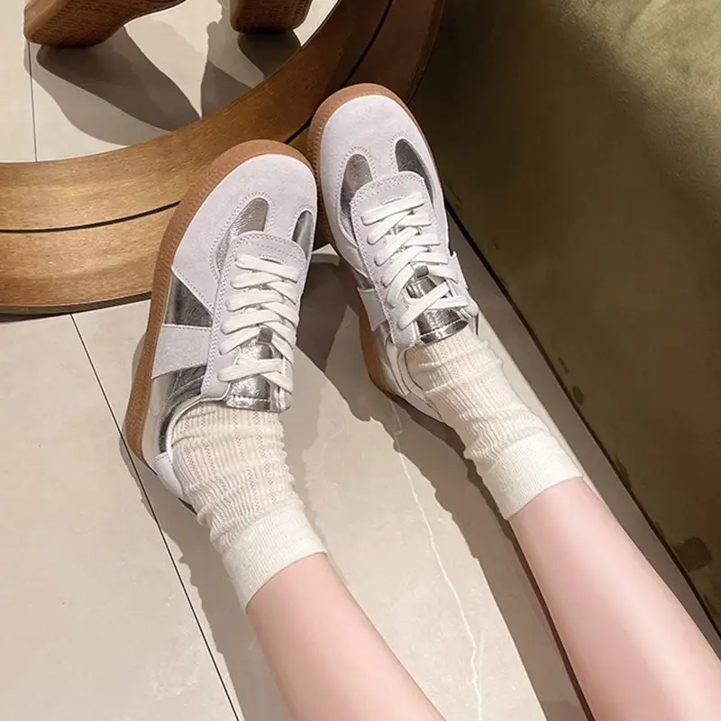 Thick-soled small white shoes women's 2025 new autumn thick-soled increased all-match casual sports board shoes lightweight breathable board shoes — feature 2