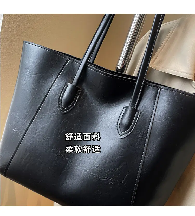 Large Capacity Tan Leather Tote Bag for Women — feature 6