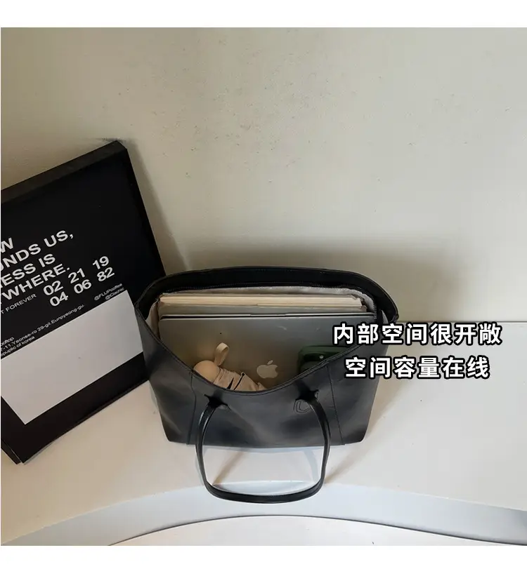 Large Capacity Tan Leather Tote Bag for Women — feature 7