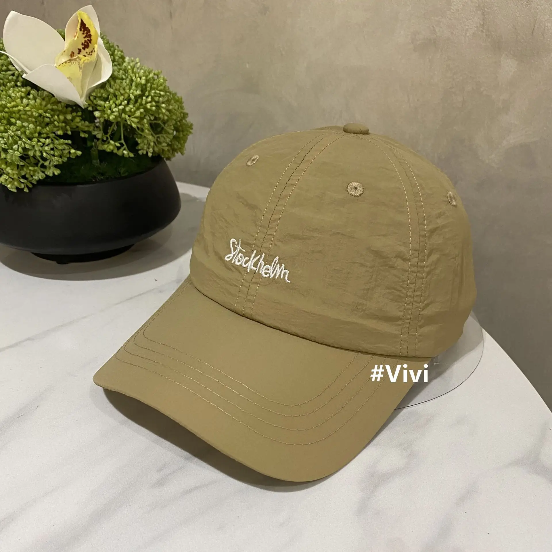 Korean Style Embroidered Baseball Cap Women Black - Image 2