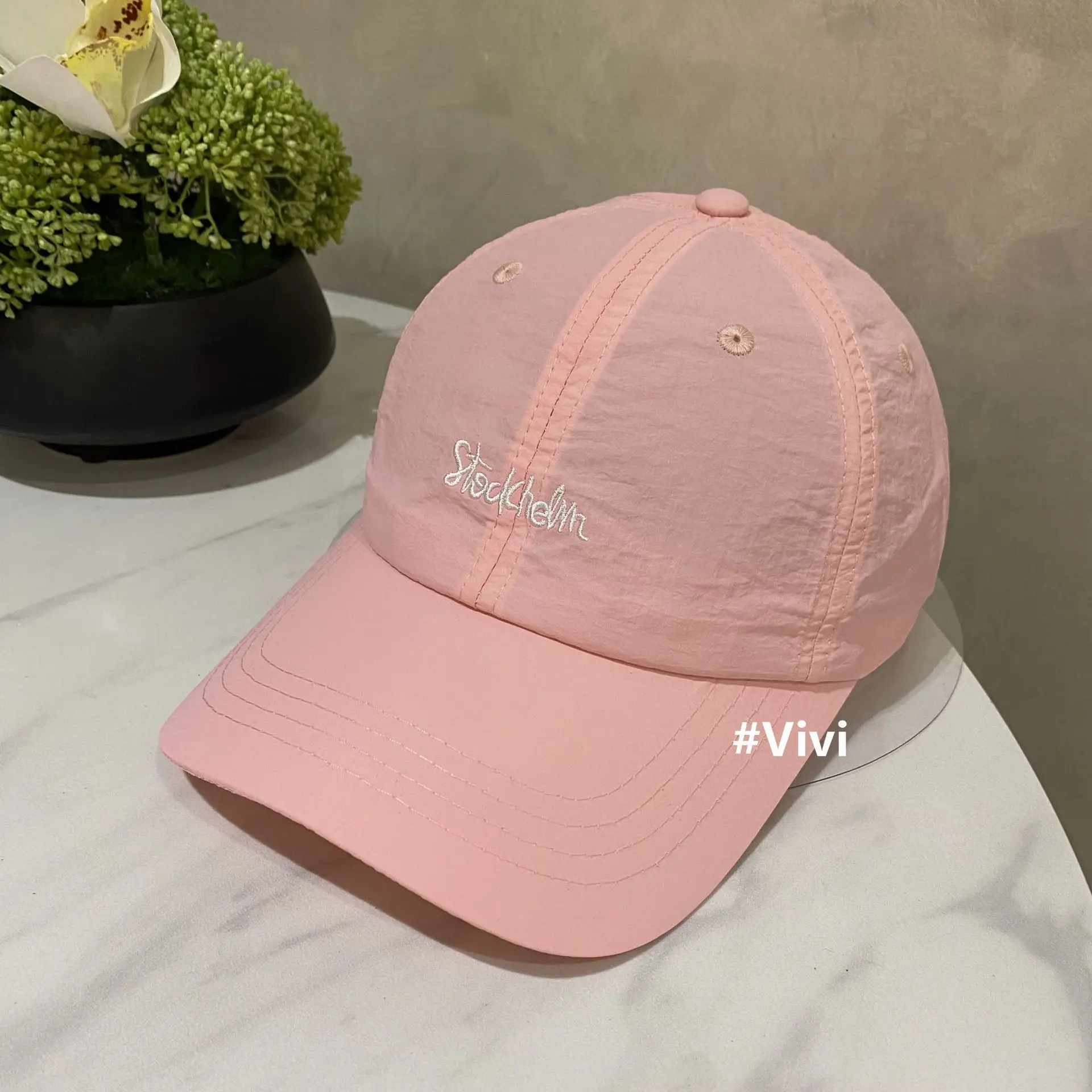 Korean Style Embroidered Baseball Cap Women Black - Image 3