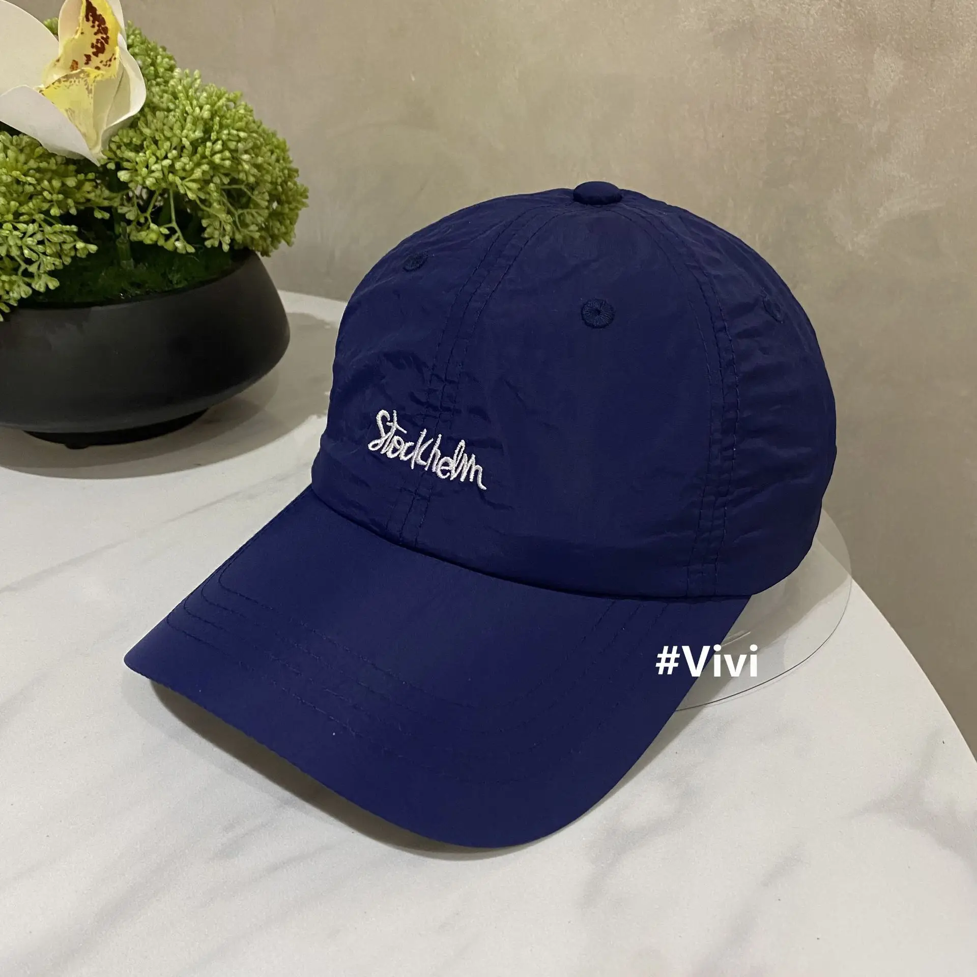 Korean Style Embroidered Baseball Cap Women Black - Image 7