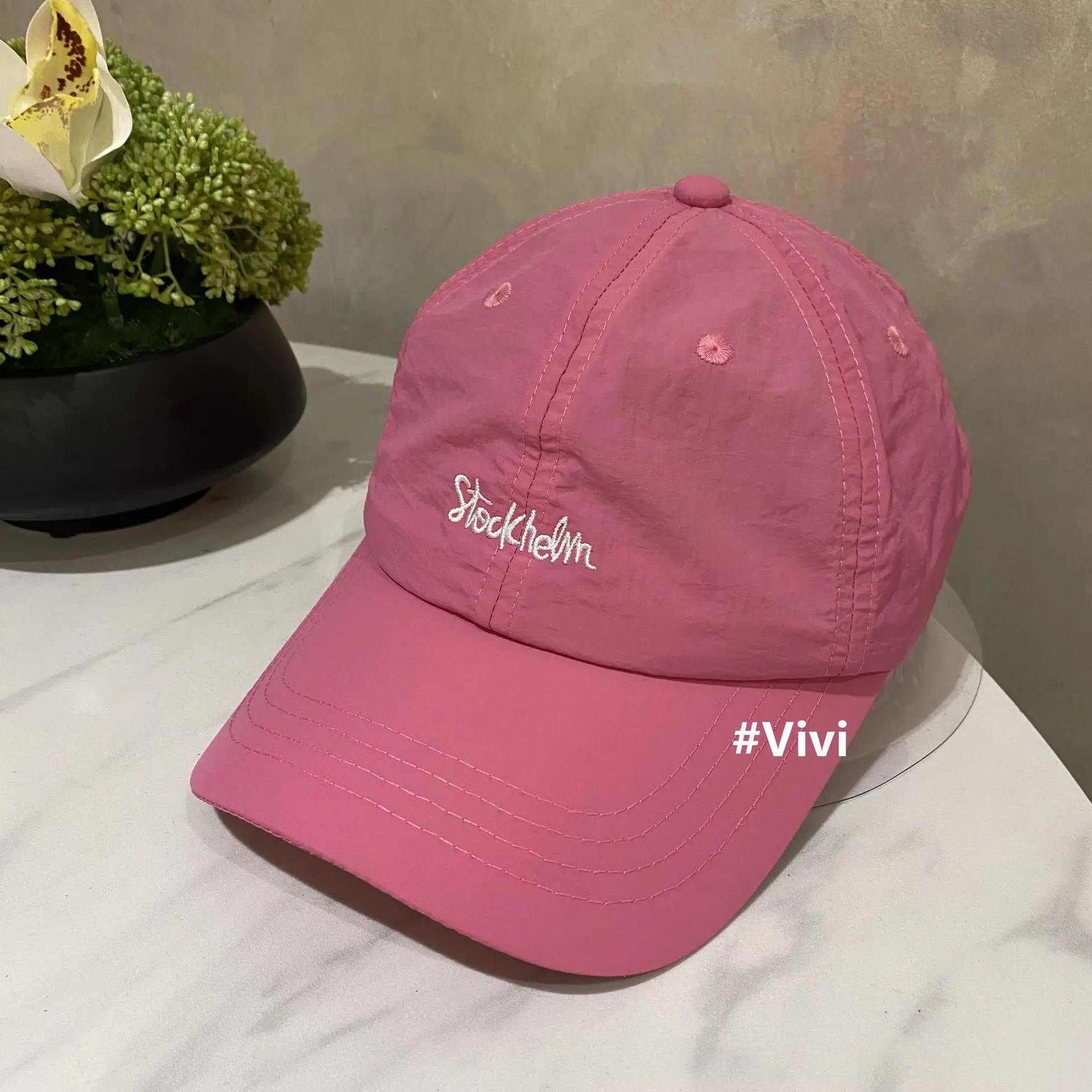 Korean Style Embroidered Baseball Cap Women Black - Image 8