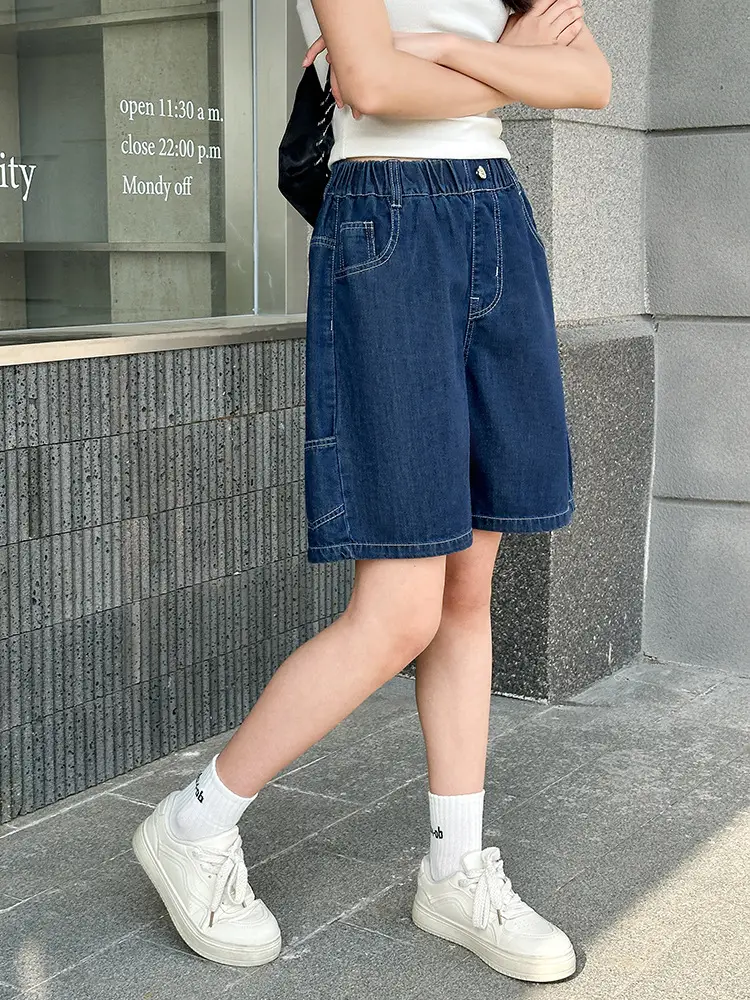 2025 New Summer Girls Denim Shorts Outer Wear Teen Shorts - Image 4