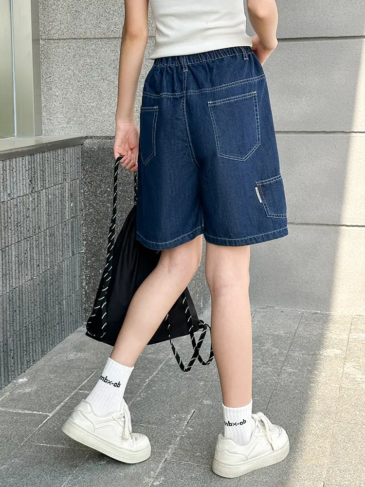 2025 New Summer Girls Denim Shorts Outer Wear Teen Shorts - Image 6