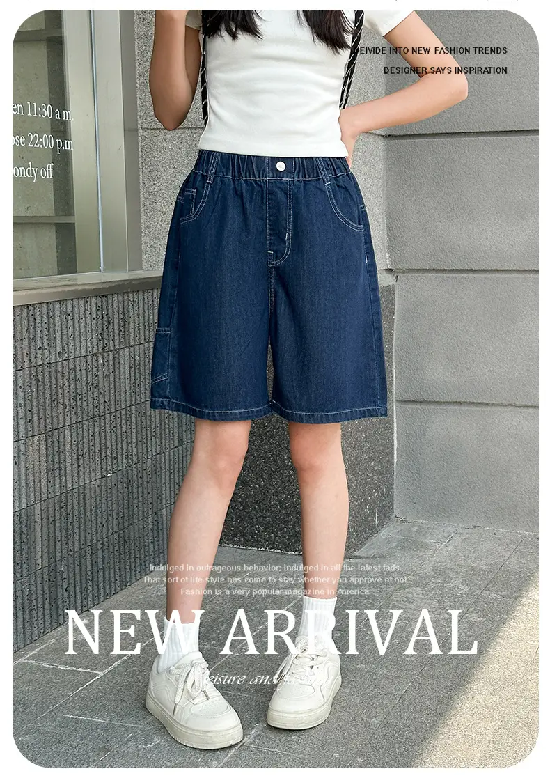 2025 New Summer Girls Denim Shorts Outer Wear Teen Shorts — feature 1