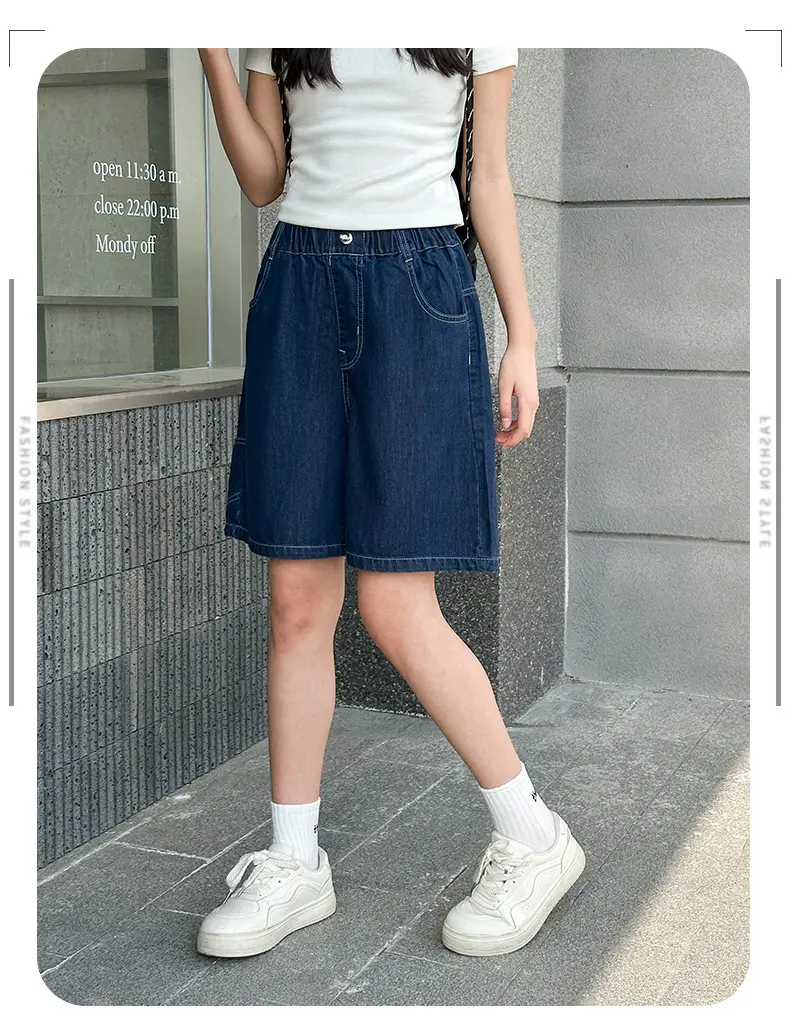 2025 New Summer Girls Denim Shorts Outer Wear Teen Shorts — feature 2