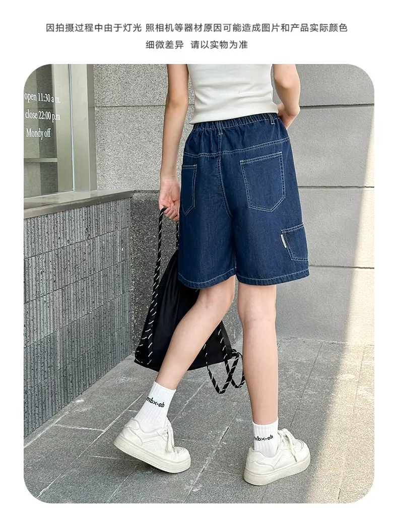 2025 New Summer Girls Denim Shorts Outer Wear Teen Shorts — feature 7