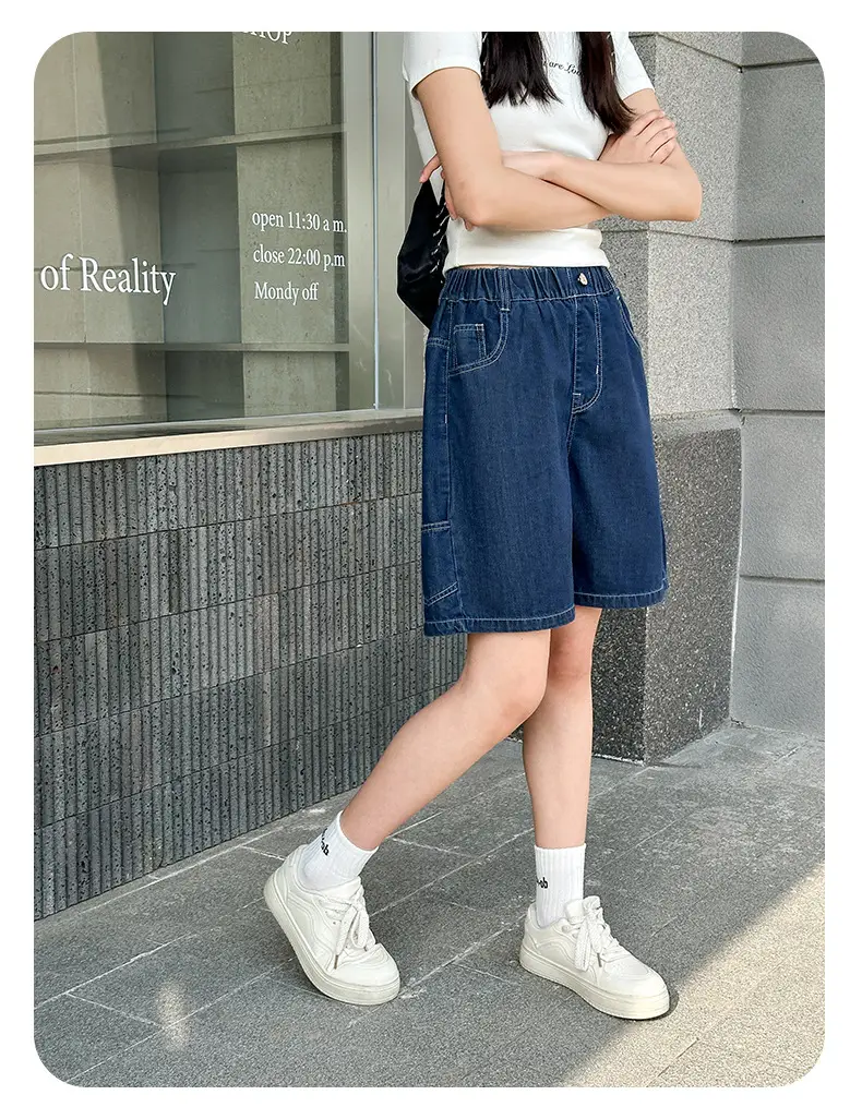 2025 New Summer Girls Denim Shorts Outer Wear Teen Shorts — feature 8