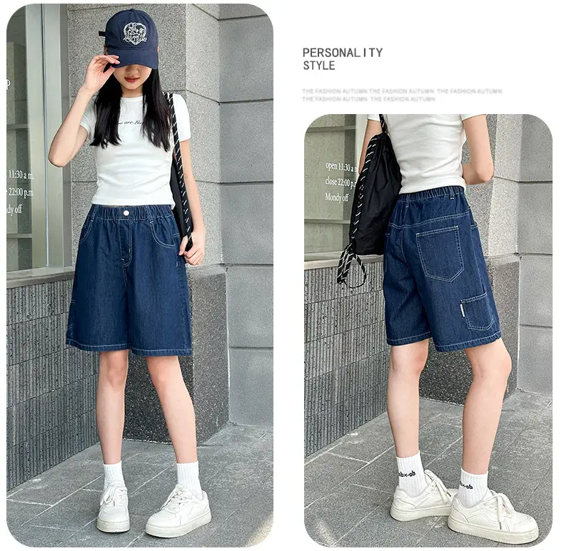 2025 New Summer Girls Denim Shorts Outer Wear Teen Shorts — feature 9