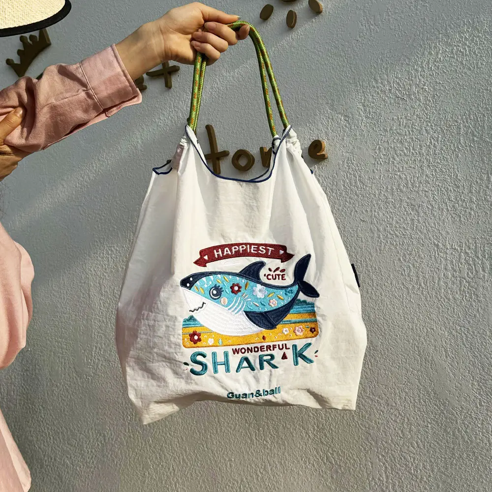 2025 Spring Shark Embroidered Shoulder Bags - Image 2