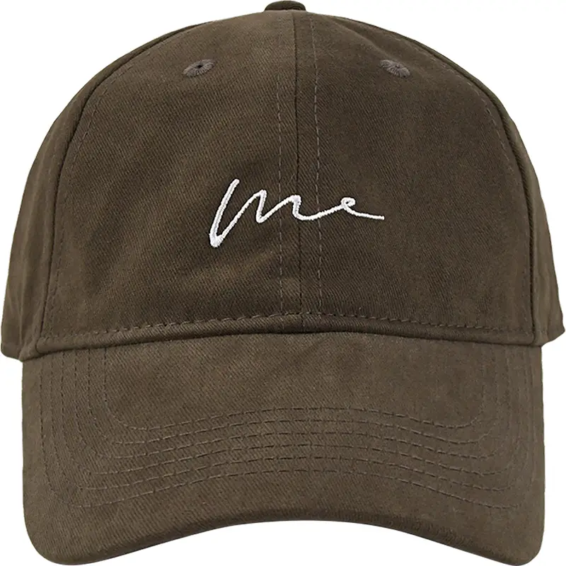 Men's Korean Letter Sun Hat Olive Green Big Cap - Image 11