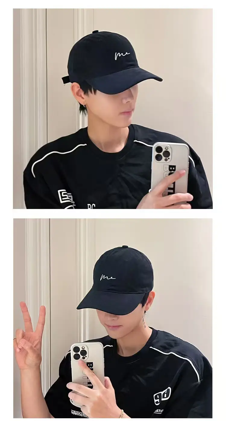 Men's Korean Letter Sun Hat Olive Green Big Cap — feature 8
