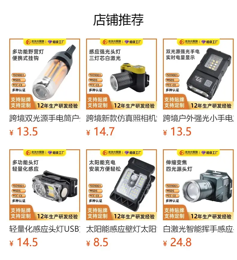 Cross-Border Flashlight with Laser Wick & Zoom β feature 1