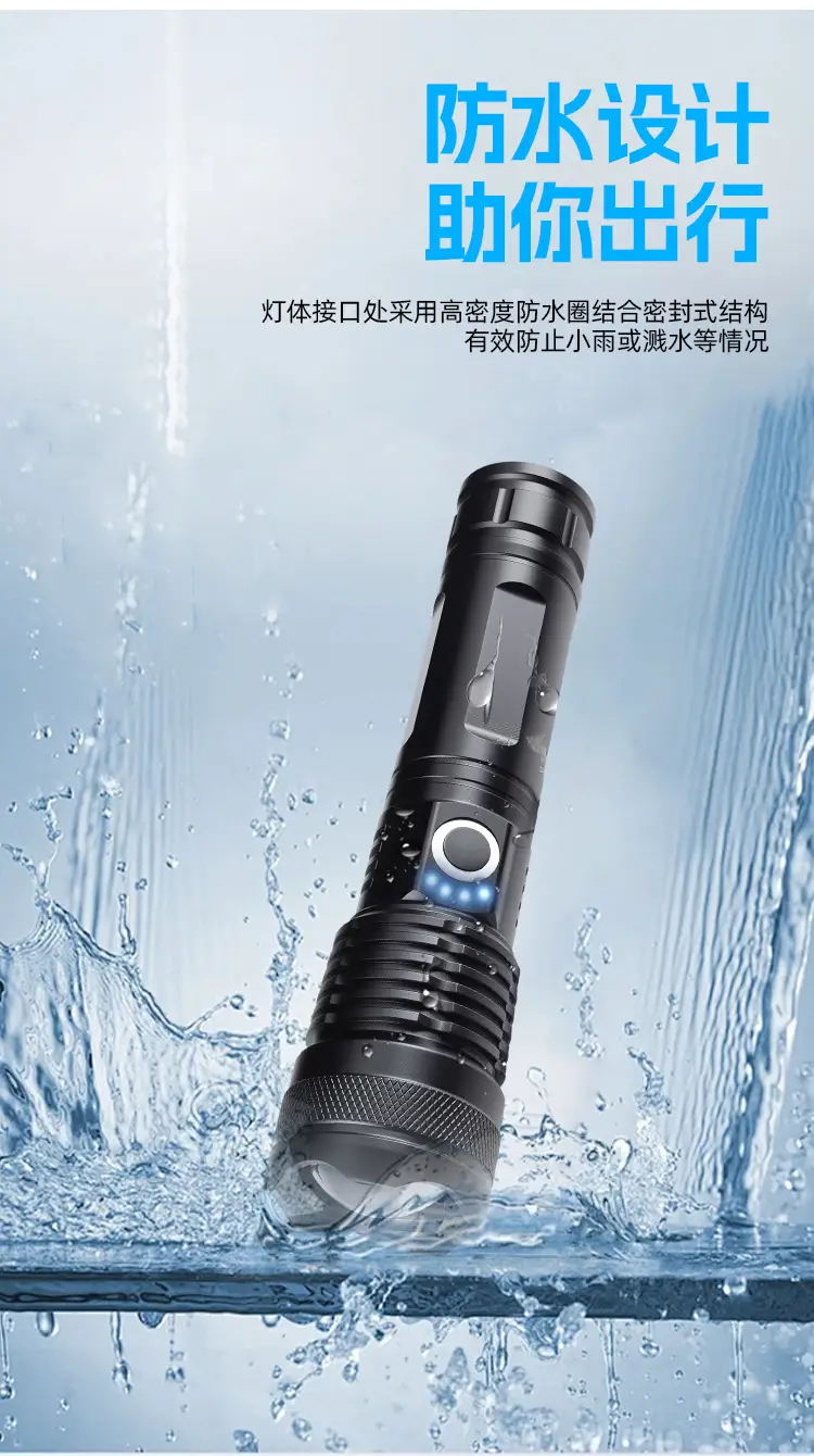 Cross-Border Flashlight with Laser Wick & Zoom β feature 13