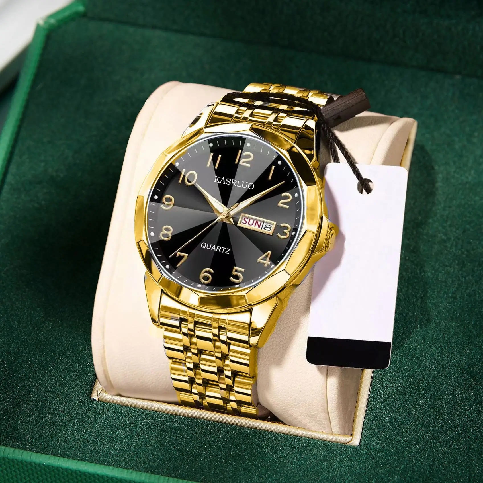 Luxury Men's Quartz Watch Blue Dial Steel Band - Image 9