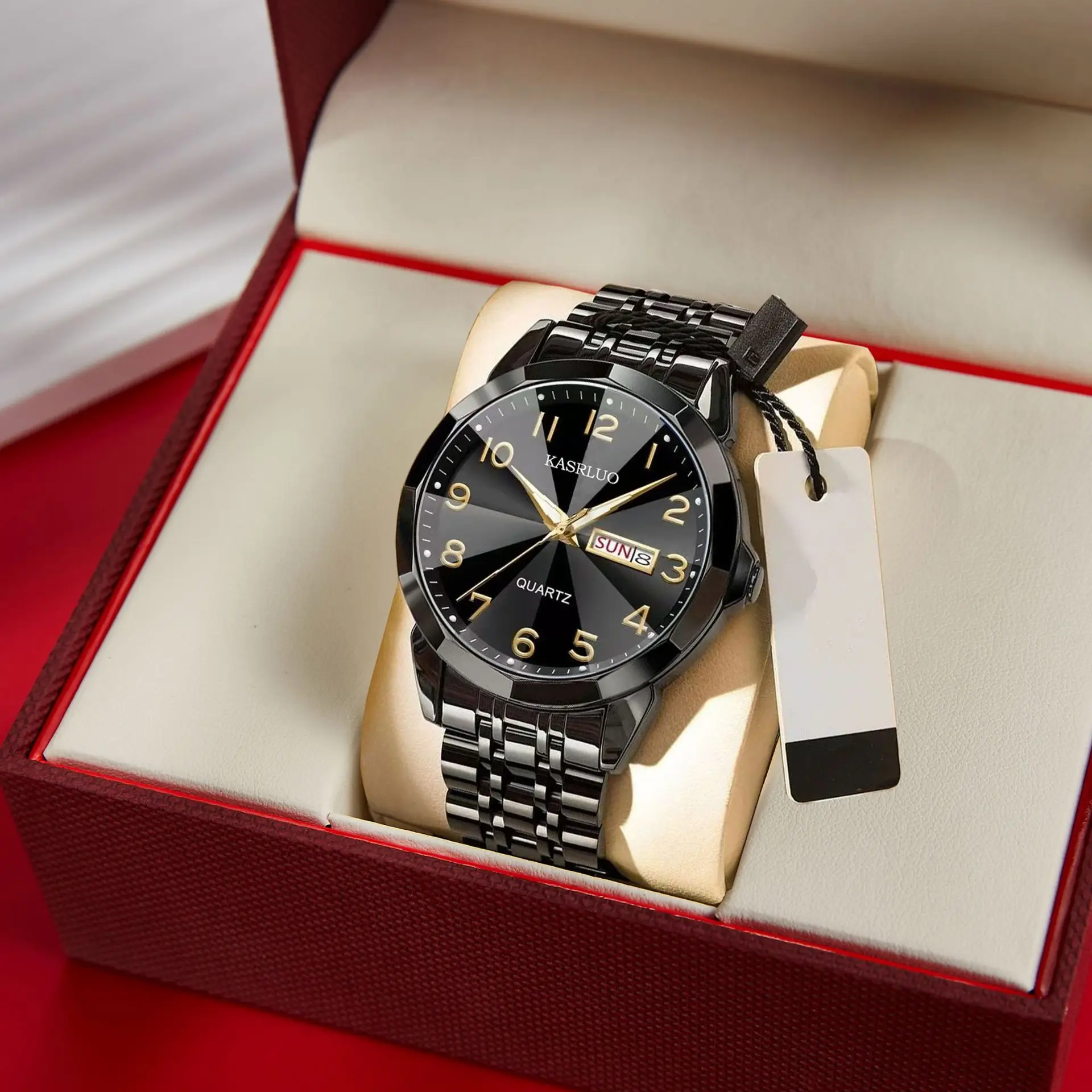 Luxury Men's Quartz Watch Blue Dial Steel Band - Image 12