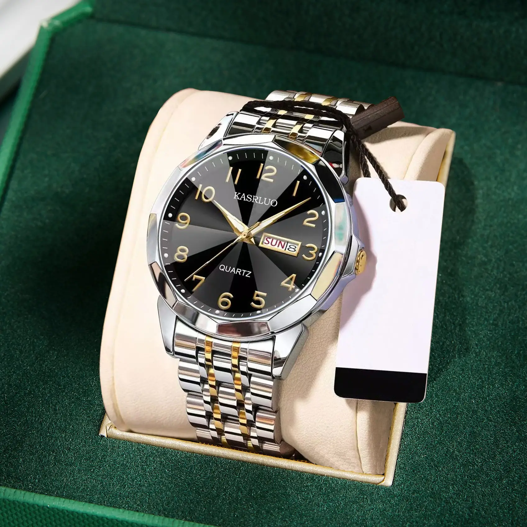 Luxury Men's Quartz Watch Blue Dial Steel Band - Image 6