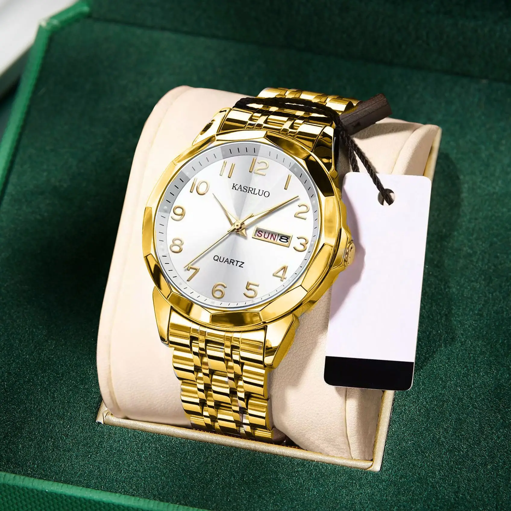 Luxury Men's Quartz Watch Blue Dial Steel Band - Image 8