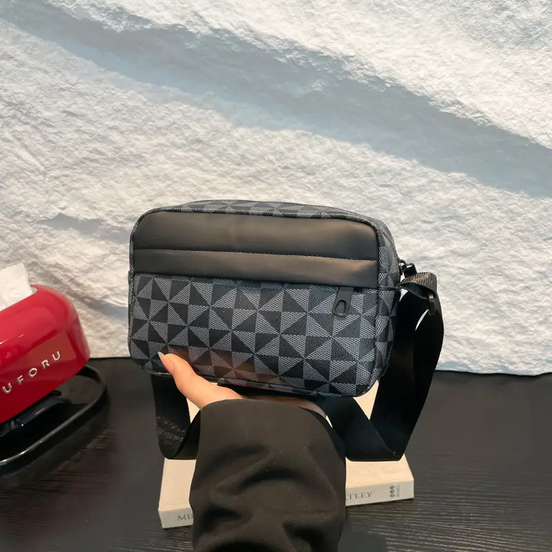 2025 Women's Black Geometric Crossbody Bag with Mobile Phone Holder - Image 7