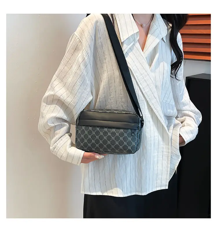 2025 Women's Black Geometric Crossbody Bag with Mobile Phone Holder — feature 20