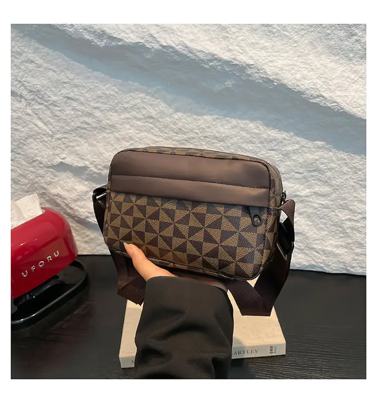 2025 Women's Black Geometric Crossbody Bag with Mobile Phone Holder - Image 6
