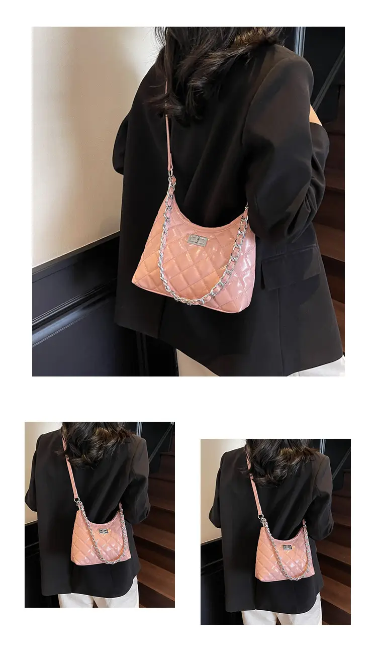 Retro Quilted Chain Bucket Bag for Women — feature 10