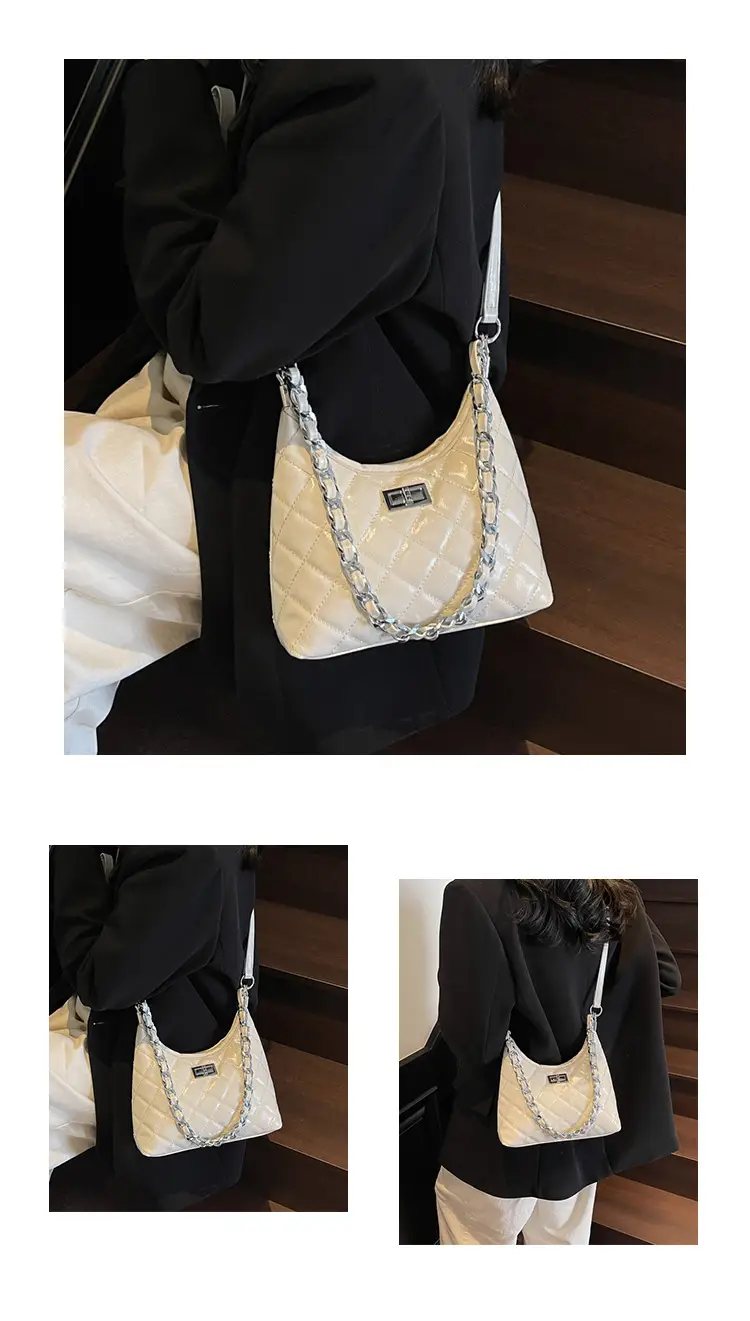 Retro Quilted Chain Bucket Bag for Women — feature 11